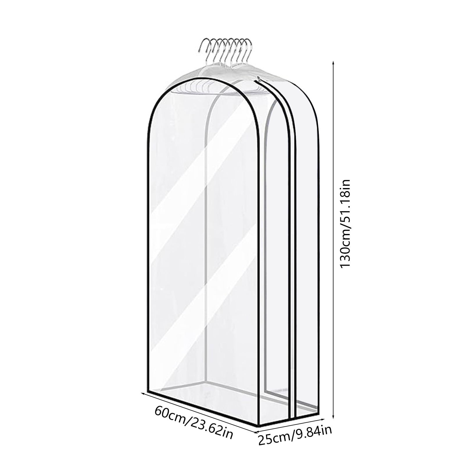Horivan 2 Counts Foldable Garment Bag for Travel Storage with Transparent Window Hanging Clothes Protector Suit Cover for Closets Wrinkle-Free Dustproof Garment Organizer