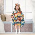 thumbnail image 7 of FORMRS Wearable Blanket Hoodie with Sleeves for Kids Cozy Flannel Sweatshirt, Yellow Checkered Daisy, 7 of 7