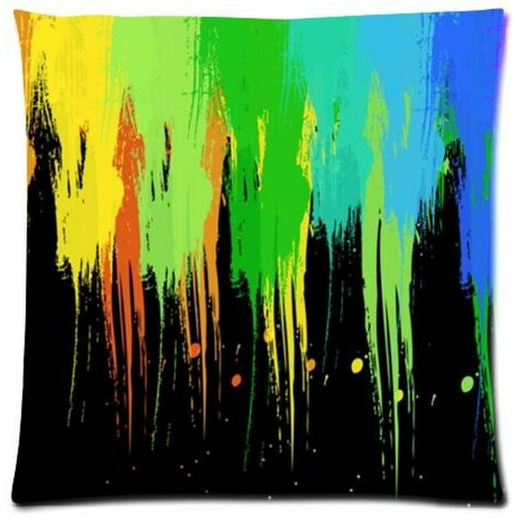 BOSDECO Paint Splatter Pillow Case Pillowcases Cushion Case Cover 18x18 inches
