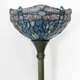 thumbnail image 5 of WERFACTORY Tiffany Floor Lamp Sea Blue Stained Glass Dragonfly Light 12X12X66 Inches Pole Torchiere Standing Corner Torch Uplight Decor Bedroom Living Room Home Office S147 Series, 5 of 8
