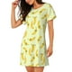 thumbnail image 2 of Fotbe Bananas Bata de Dormir para Mujer con Estampado, Camisón de Algodón de Manga Corta, Ropa de Dormir Casual, 2 of 6