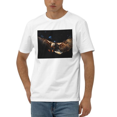 Eagle Flying Cotton T-Shirt White 3X-Large