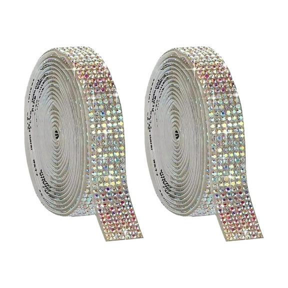 Self Adhesive Crystal Ribbon, Rhinestone Diamond Bling Stickers for Gift Wrapping, DIY Arts Crafts Projects Decor, Wedding, Party Supplies, 0.55Inches