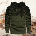 thumbnail image 4 of Mens Camo Hoodies Pullover Oversized Color Block Hooded Sweatshirts Military Combat Adjustable Drawstring Fall Winter Warm Camouflage Hoodie Size-S, 4 of 8