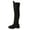 Black, variant on Black Women Boots With Lace Up Round Toe Strap Side Zipper Comfortable Walking Shoes For Everyday Use