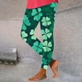 thumbnail image 2 of St Patricks Day Leggings for Women Casual Stretch Slim Fit Fashion Printed Fitness Workout Yoga Pants (L, Green), 2 of 9