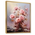 thumbnail image 2 of Designart "Pink love Roses Bouquet" Floral Floater Framed Wall Art Living Room, 2 of 7