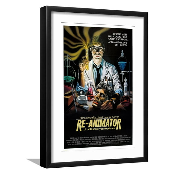 Art.com Re-Animator - Movie Poster Reproduction Photo, Black Frame Wall Art, 17" x 23"