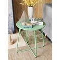 thumbnail image 5 of Decksplore Metal Outdoor Patio Side Table, Round Weather Resistant End Table, Bean Green, 5 of 6