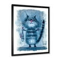thumbnail image 2 of Designart 'Standing Cat Holding A Fish In Its Claws' Nautical & Coastal Framed Art Print, 2 of 4