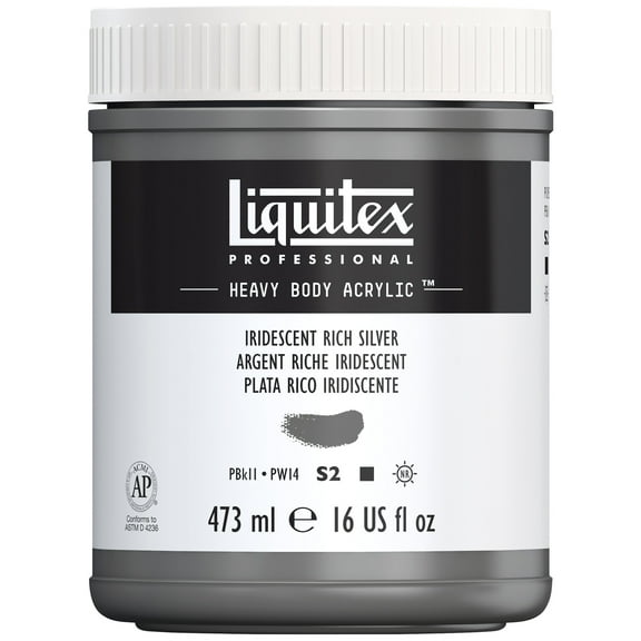 Liquitex Professional Heavy Body Acrylic Color, 16 oz., Iridescent Rich Silver