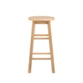 thumbnail image 4 of Pemberly Row Wood Bar Stool Chair in Brown With Round Seat & Footrest, 4 of 13