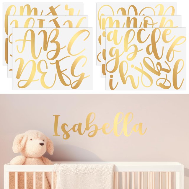 Calcomanía de pared con el nombre personalizado de Boao, 13,39 x 10,43 pulgadas, vinilo dorado