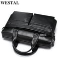 thumbnail image 2 of Men Business Bags For Laptop Briefcases Genuine Leather Bag For Documents Office Bags For Men Computer Briefcases 9006, 2 of 5