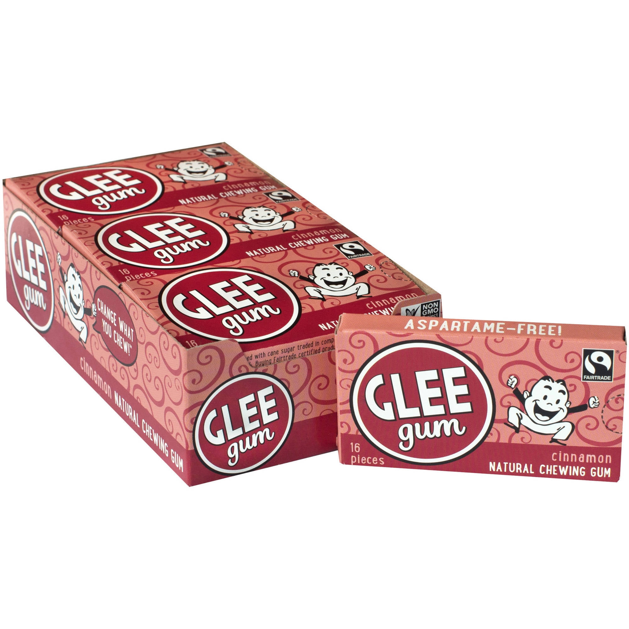 Glee Gum Cinnamon Flavored Chewing Gum, 18ct (Pack of 12)