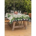thumbnail image 3 of Outdoor Tablecloth with Umbrella Hole for Patio/Picnic/Party/Camping, Spring Eucalyptus Leaves Waterproof Table Cloth Rectangle Table Cover Washable, Farmhouse Botanical Burlap Paid (60"x 102"), 3 of 8
