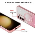 thumbnail image 3 of for Samsung Galaxy S24 Plus 5G,Clear Magnetic Case with Gradient Glitter Peice(2 in 1), Luxury Plating Cute Transparent Bling Case for Women Girls,Shockproof TPU Protector Cover-Rose Gold, 3 of 17