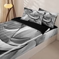 thumbnail image 3 of Homewish Gray Contemporary Spiral Zipper Twin Comforter Sets with Fitted Sheet and 2 Pillowcases,Abstract Geometric Zipper Bedding Set,Black Reversible,4pcs, 3 of 8