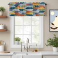thumbnail image 2 of Patchwork Valance Curtain for Windows Colorful Geometric Abstract Three Dimensional Cube Rod Pocket Curtain Valances Short Window Treatments Panels for Kitchen Bathroom Laundry Basement 60 x 14 Inch, 2 of 9