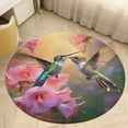 thumbnail image 4 of Flower Hummingbird Round Small Area Rug, Print Non Slip Washable Floor Mat, Soft Throw Rug for Living Room, Powder Room Entryway, Bathroom, Bedside, 4 of 6
