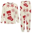 thumbnail image 3 of Snow Gift Sock Christmas Pattern Men's Pajama Set Sleepwear Pjs Lightweight Long Sleeve Crewneck Shirts and Bottoms Soft Comfy Sleep Sets M, 3 of 5