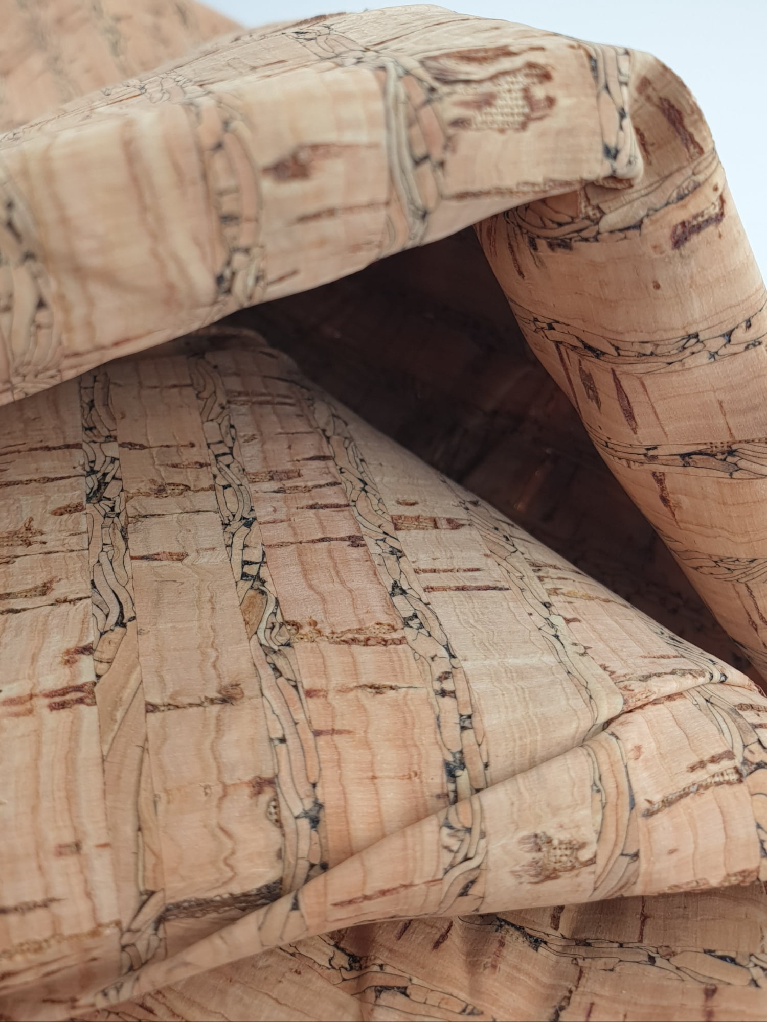 Minerva Cork Leather Fabric Tan - per yard