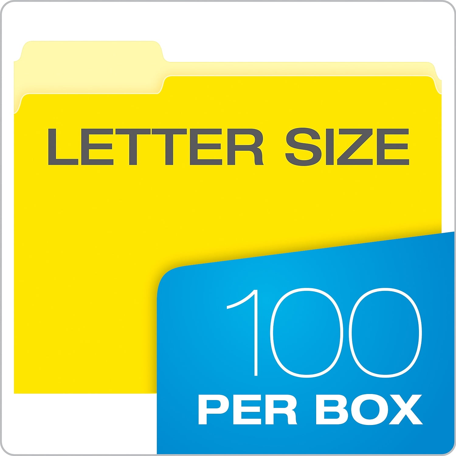 Pendaflex Interior File Folders 1/3 Cut Top Tab Letter Yellow 100/Box 421013YEL