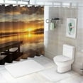 thumbnail image 7 of Pratyus Sunset/Sunrise Printed Shower Curtain with Hooks, Easy Care 100% Polyester Fiber Bathroom Curtain Set 60x72, 7 of 7