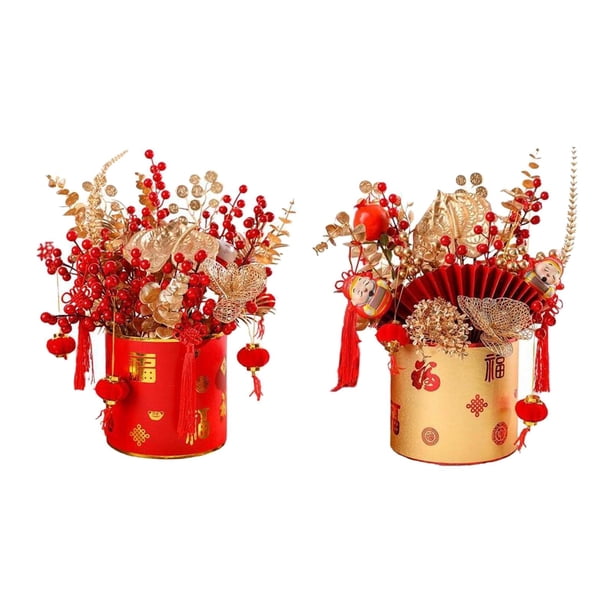 2 cestas de flores chinas para arreglos florales, adornos para ramo de boda Estilo E