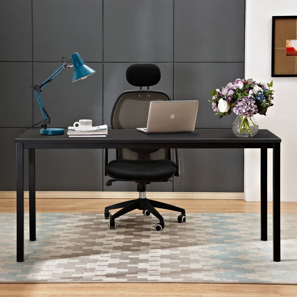 Soges 63 inches Large Computer Desk Wood Office Desk with Metal