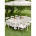 thumbnail image 4 of Outdoor Tablecloth with Umbrella Hole for Patio/Picnic/Party/Camping, Bohemia Waterproof Table Cloth Rectangle Table Cover Washable, Green Flowers Abstract Boho Beige (52"x 70"), 4 of 8
