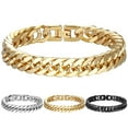 thumbnail image 2 of Men's Bracelet Fashion Creative Titanium Steel Chain Link Bracelet Curb Bracelet, 2 of 6