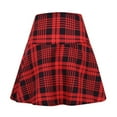 thumbnail image 4 of Mrat Skirt Womens High Waist Midi Skirt Ladies Plaid Printed Above Knee Elegant Ladies Party Club Mini Skirts Dress Skort Skirts Female With Pockets, 4 of 8