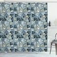 thumbnail image 1 of Grunge Shower Curtain, Hand Painted Style Triangles and Blots Simple Geometric and Artistic Composition, Fabric Bathroom Set with Hooks, 69W X 70L Inches, Multicolor, by Ambesonne, 1 of 3