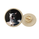 thumbnail image 1 of Animal bostezo Cat fotografía dispara Broche de oro metálico circular, 1 of 3