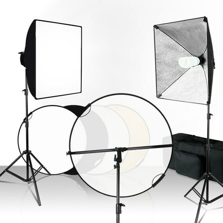 Loadstone Studio 20 x 28 inch Soft Box Lighting Kit with 43 inch Diameter Reflector 5 Color in 1 Disc Panel, Soft Lighting for Photo Video Studio Environment, Portrait Product Image Shooting,
