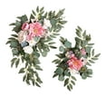 thumbnail image 2 of 2Pcs Artificial Wreath Decorated Wall Hanging Handmade Flower Swag Photo Props Ornament Simulation Garland Wedding Arch Flower for Holiday , Style D, 2 of 8