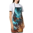 thumbnail image 4 of Yiaed Blue Dragon And White Tiger Print Kitchen Apron with Hand Wipe Pockets,Big Pocket,Aprons for Women with Pockets, Waterproof for Cooking Baking, 4 of 7