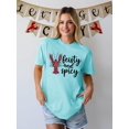 thumbnail image 2 of Camisa YZMI Crawfish para mujer, divertida cita picante, azul, talla L, 2 of 7