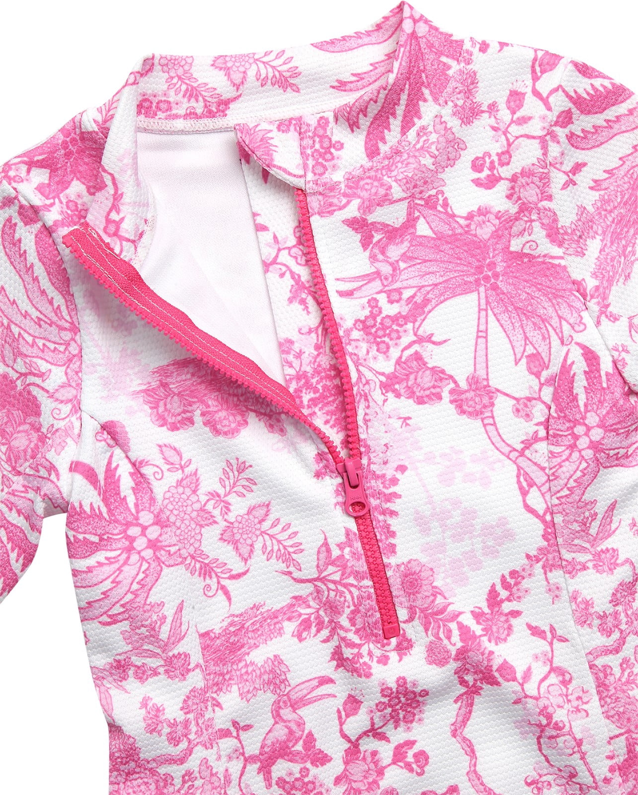 Jessica Simpson Girls' Long Sleeve Rashguard One-piece Swimsuit, Sizes 4-16