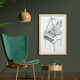 thumbnail image 2 of Music Note Wall Art with Frame, Monochrome Style Outline Drawing of a Piano on a Plain Background, Printed Fabric Poster for Bathroom Living Room, 23" x 35", Charcoal Grey and White, by Ambesonne, 2 of 2