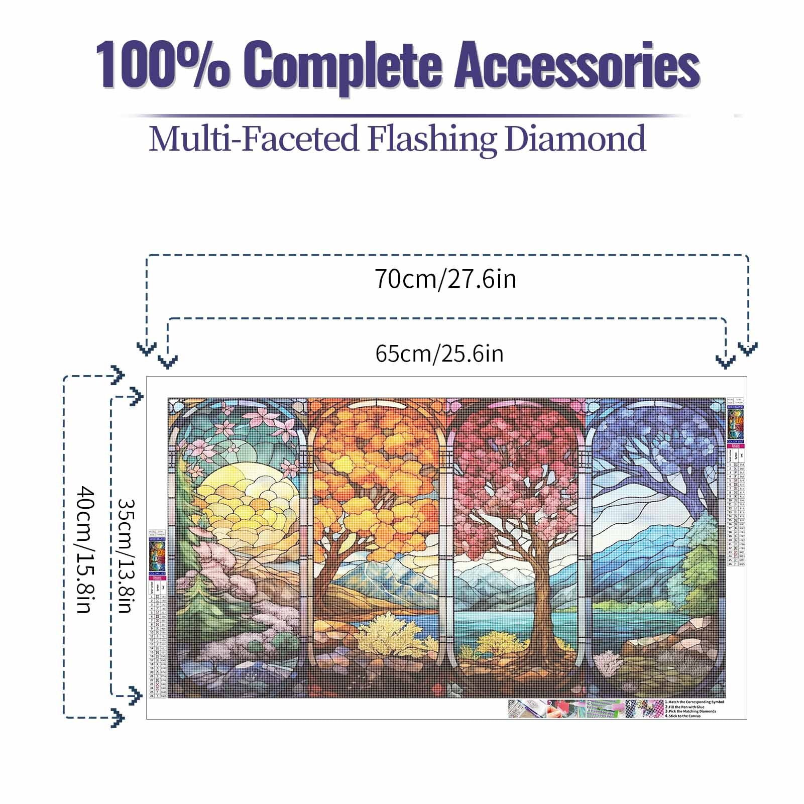 JYLMOOD DIY Gem Tree Diamond Painting Kit with Accessories, 70x40cm, Craft Kit for Home or Office Wall Décor