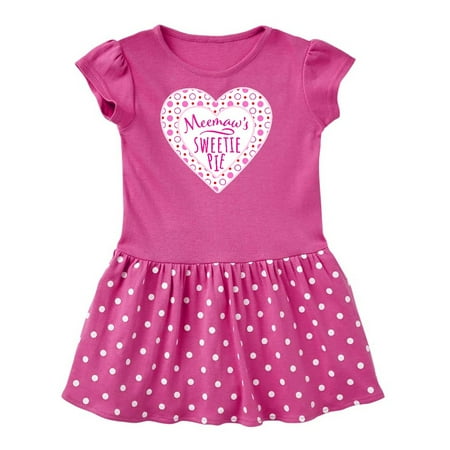 

Inktastic Meemaw s Sweetie Pie with Pink Hearts Gift Toddler Girl Dress