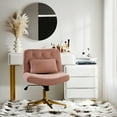 thumbnail image 2 of Adjustable Modern Swivel Velvet Desk Task Chair for Makeup Vanity Pink, 2 of 8