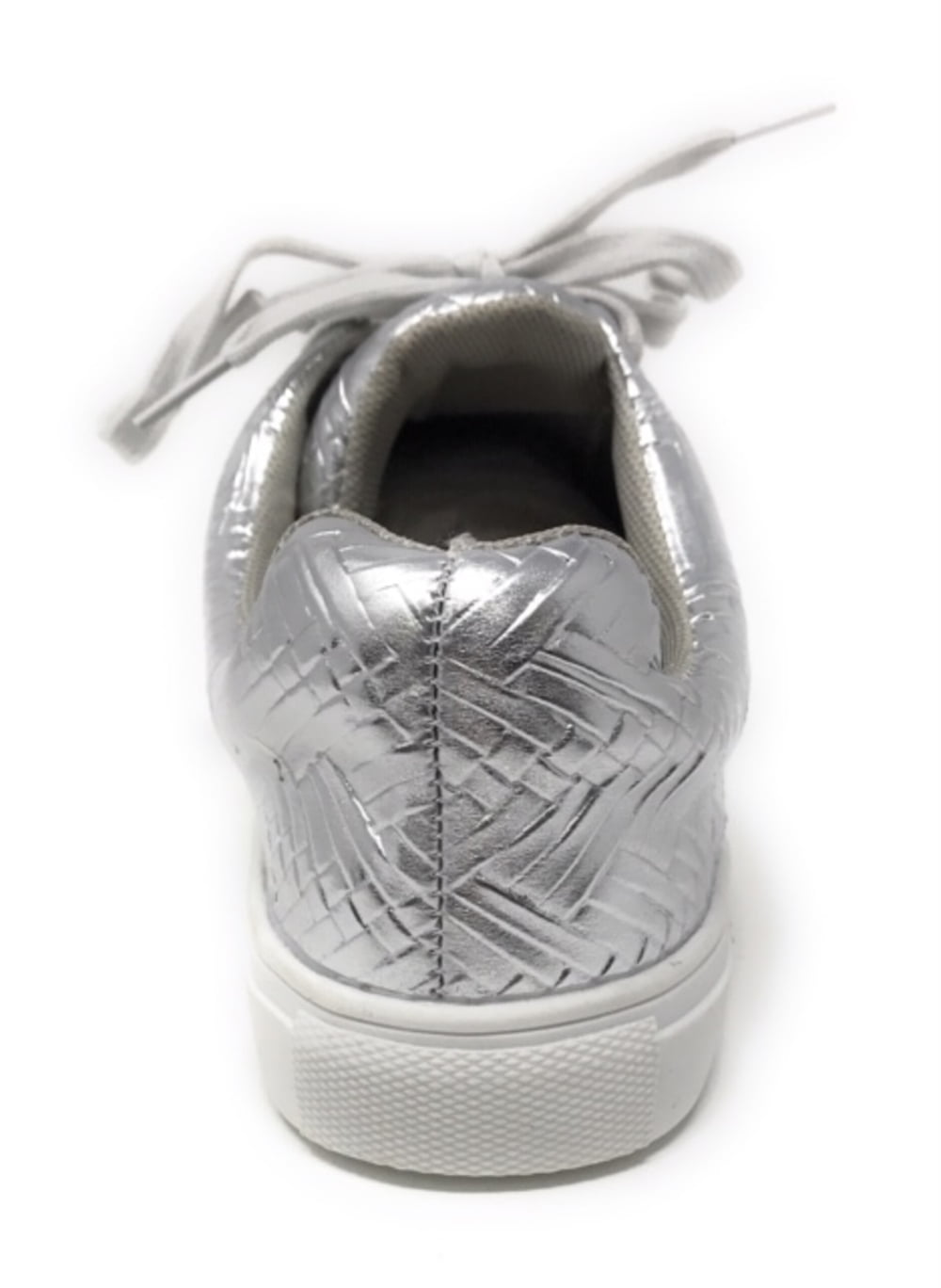 Forever Young Women's Metallic Weaved Textured Lace up Sneakers
