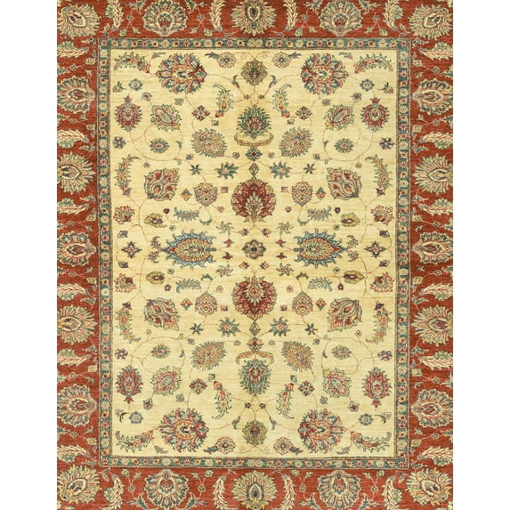 Ahgly Company Machine Washable Indoor Rectangle Abstract Red Fox Red Area Rugs, 8' x 10'