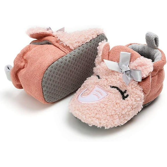Infant Baby Boys Girls Slipper Stay On Non Slip Soft Sole Newborn Booties Toddler First Walker Crib House Shoes 0-18 Months