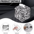 thumbnail image 7 of Psesaysky Square Tissue Box Holder, Waterproof Pu Leather Tissue Box Cover with Metal Button Zebra Napkin Holder Organizer for Bathroom, Bedroom, Hotel, Office Desk 5.1"X5.1"X5.5", 7 of 7
