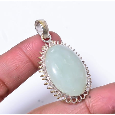 Aquamarine - Brazil Designer Handmade 925 Sterling Silver Pendant 1.87" P305