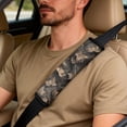 thumbnail image 5 of Xixirimido 5Pcs Car Seat Covers & Seatbelt Covers & Center Console Cover Set Universal Auto Accessories Fit for SUV Sedan Van Truck Leather Front Seat Cover, Dark Forest Camo, 5 of 8